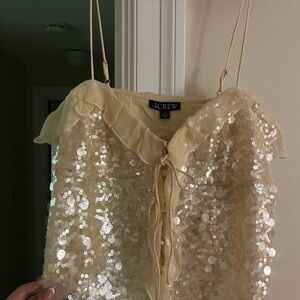 J. Crew Cream Sequin Blouse